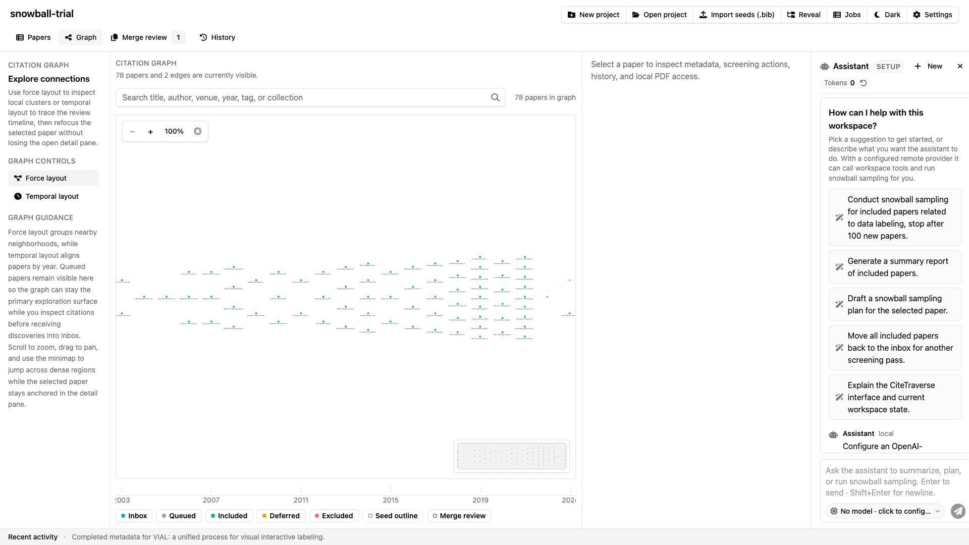CiteTraverse graph view